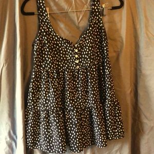 Urban Outfitters Babydoll Romper - Size XS - Black & White - 100% Polyester